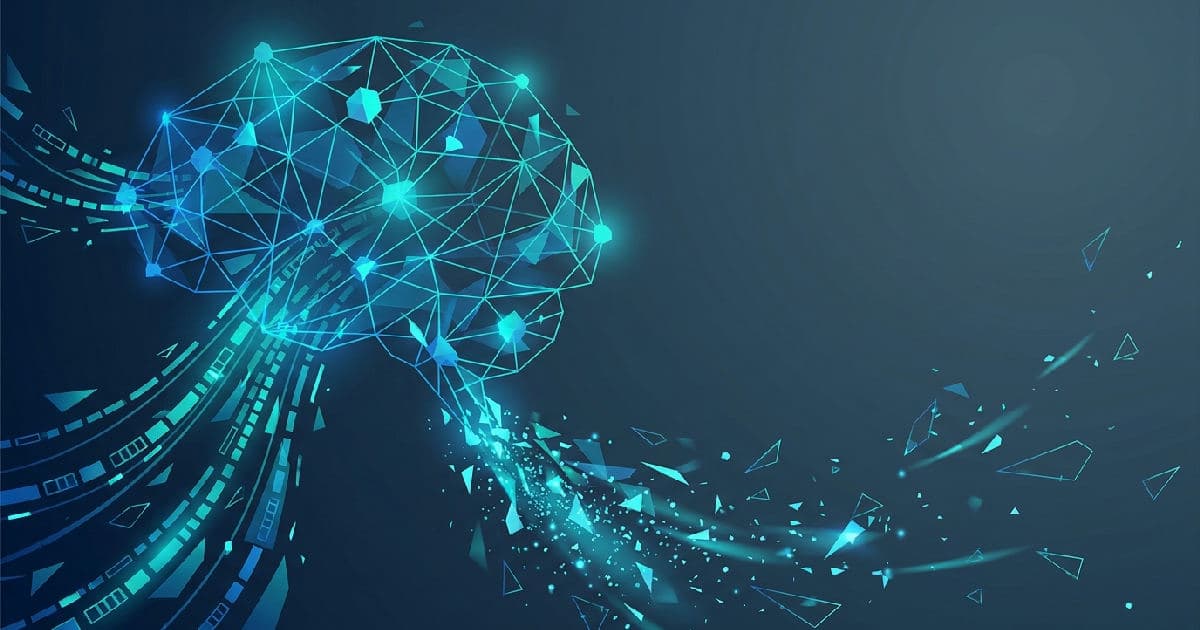 Abstract neural network with fragmenting blue and teal nodes showing data flow disruption.