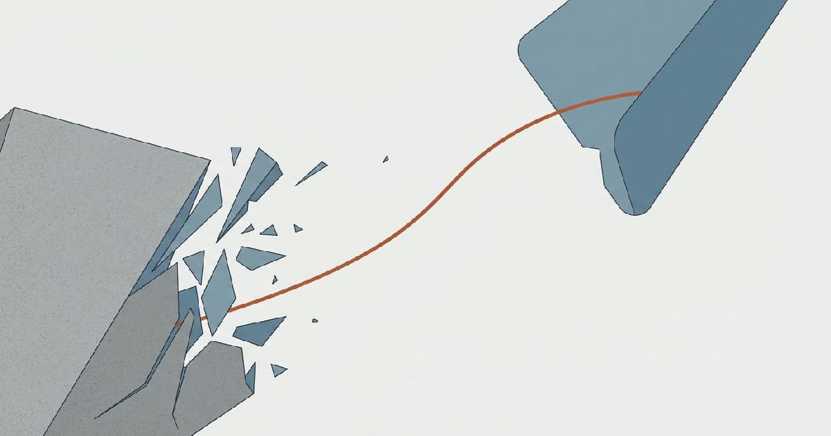 Two abstract shapes separating, one accent colour, minimalist vector illustration.