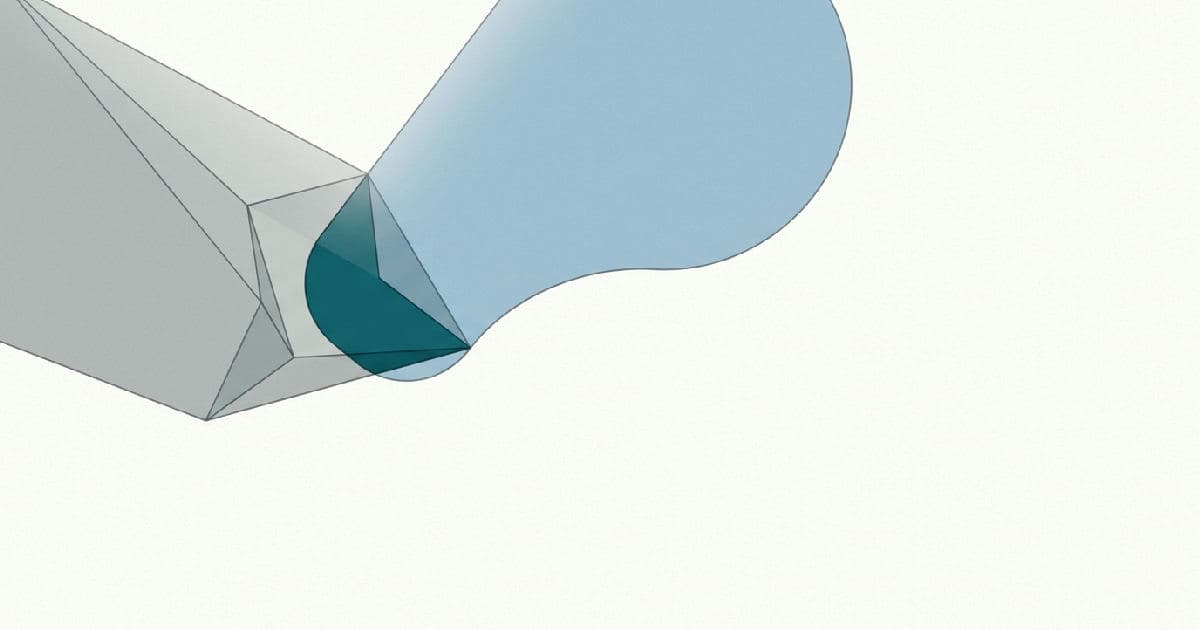 Two abstract shapes interlocking in muted tones with teal accent, representing infrastructure convergence.