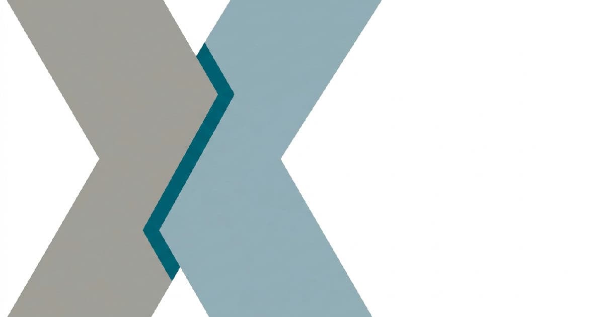 Two abstract geometric shapes interlocking in muted tones with teal accent, symbolising fund consolidation.