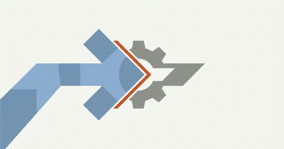 Two abstract geometric shapes interlocking, representing a retail acquisition or business convergence.