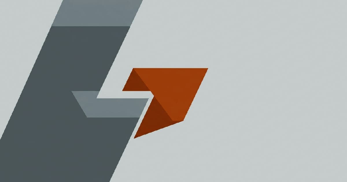 Two abstract interlocking shapes in muted tones with one accent colour, illustrating corporate consolidation.